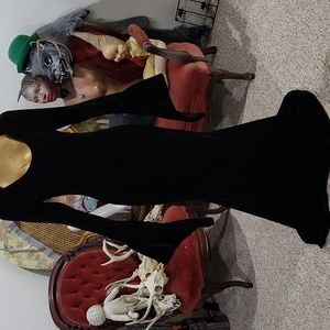 Black Velvet Hooded Maci w/ Belle Sleeves and Fishtail Skirt by Killstar